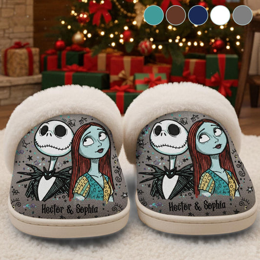 Till Death Do Us Part - Personalized Nightmare Slippers With Fur Lining