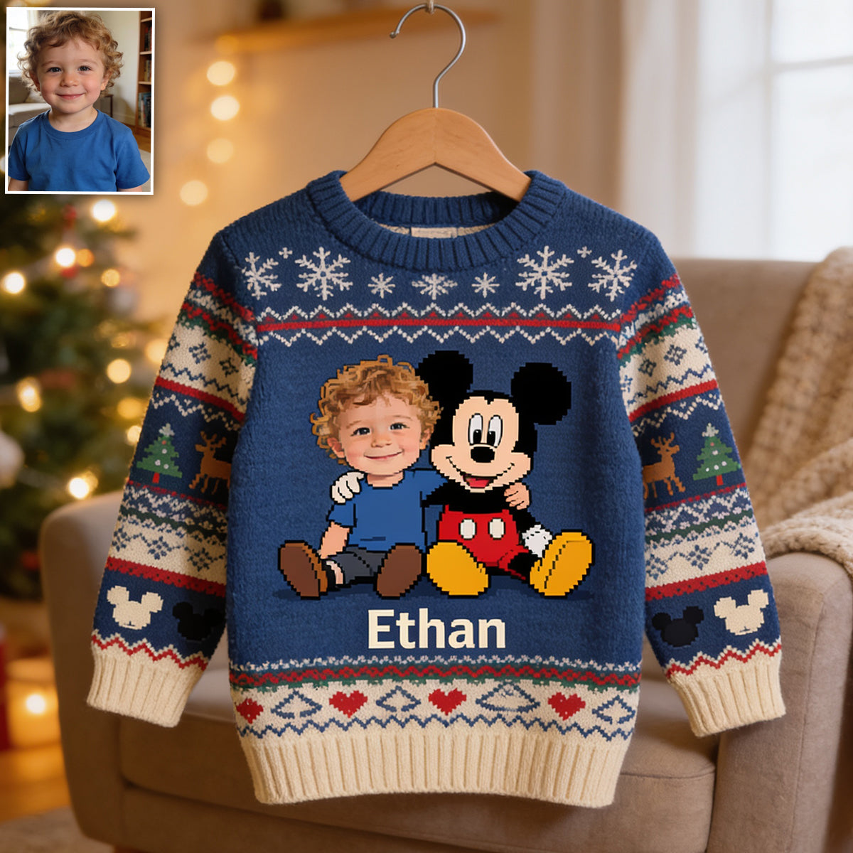 Kid's Friends - Personalized Mouse Ugly Sweater