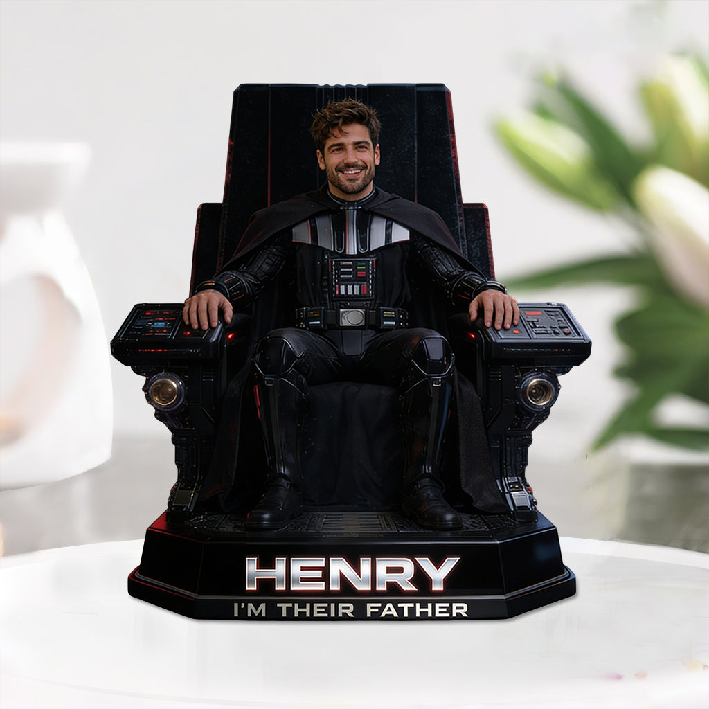 Custom Any Photo Best Dad/Grandpa In The Galaxy - Personalized The Force Custom Shaped Acrylic Plaque