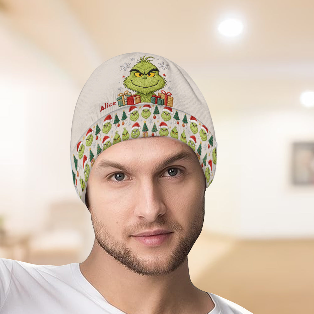 Merry Grinchmas - Personalized Stole Christmas Beanie Hat