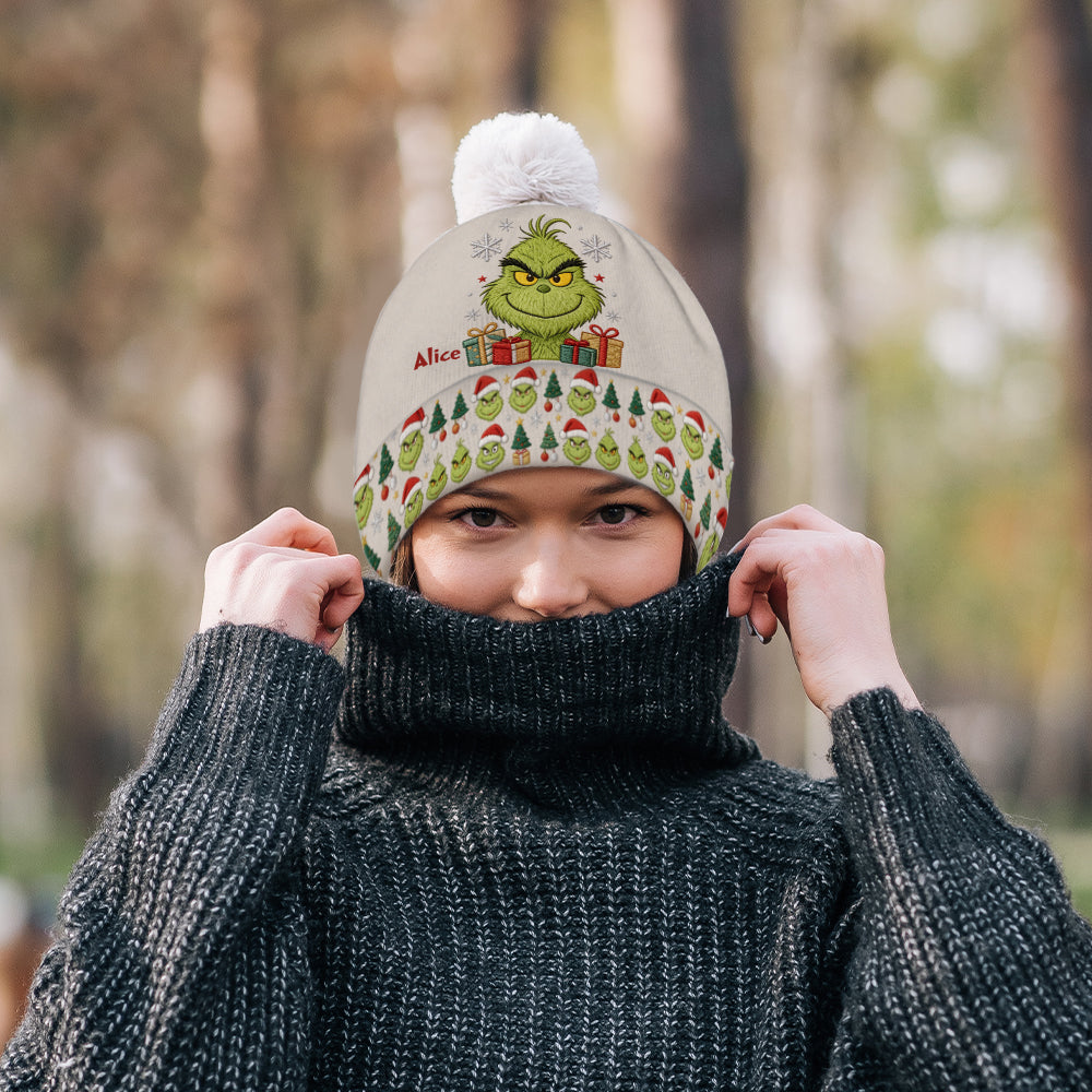 Merry Grinchmas - Personalized Stole Christmas Beanie Hat