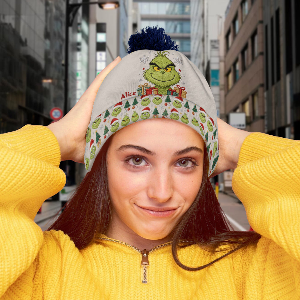 Merry Grinchmas - Personalized Stole Christmas Beanie Hat