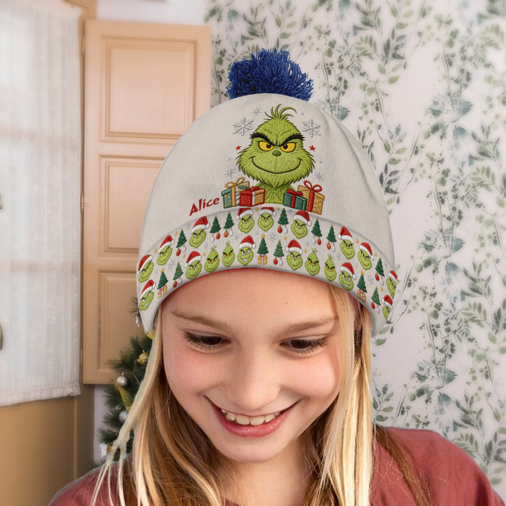 Merry Grinchmas - Personalized Stole Christmas Beanie Hat