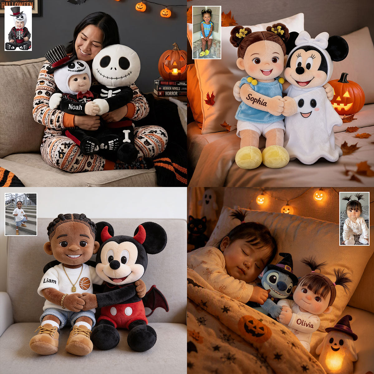 Halloween Cartoon - Personalized Mouse Premium Faux Fur Pillow