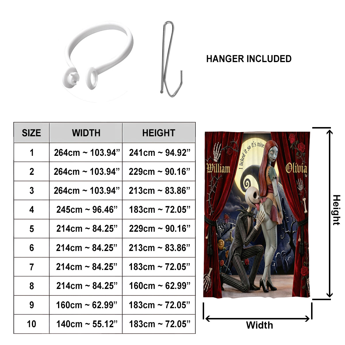 I Licked It So It's Mine - Personalized Nightmare Blackout Window Curtain/ Drapes Set
