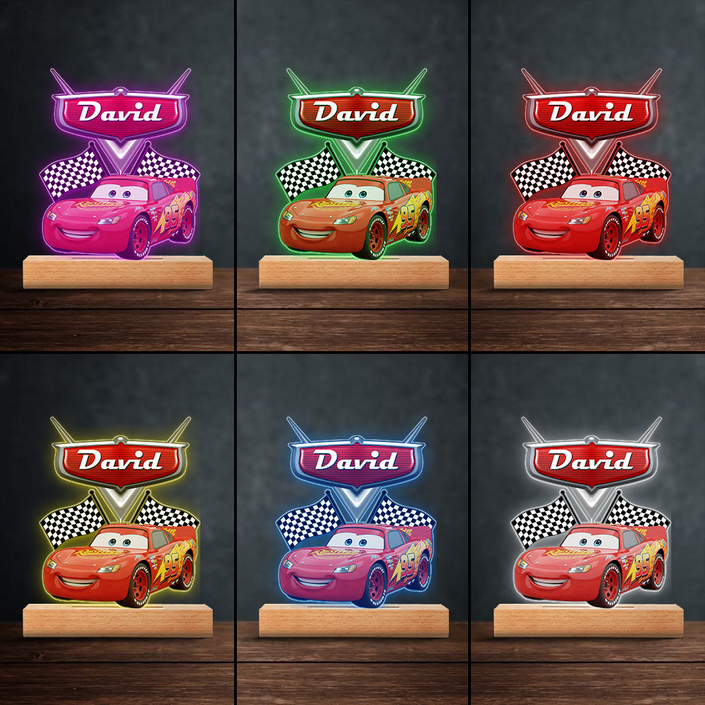 Faster Than Fast - Personalized Cars Shaped Plaque Light Base