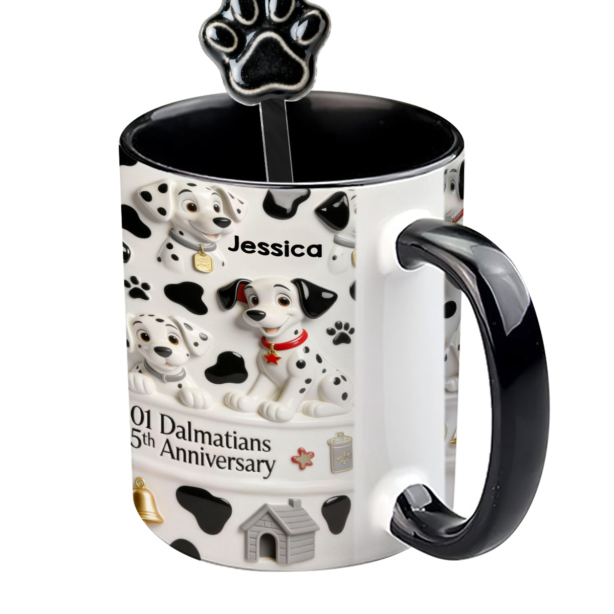 65th Anniversary - Personalized Mouse Set Accent Mug with Acrylic Stirrers
