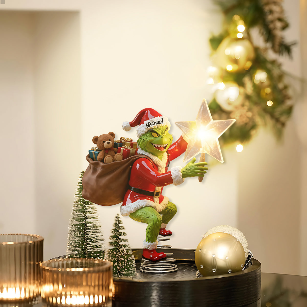 Merry Grinchmas - Personalized Stole Christmas LED Light Tree Topper