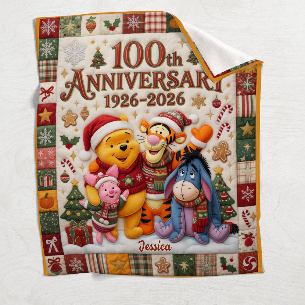 100th Anniversary - Personalized Yellow Bear Blanket