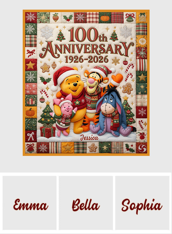 100th Anniversary - Personalized Yellow Bear Blanket