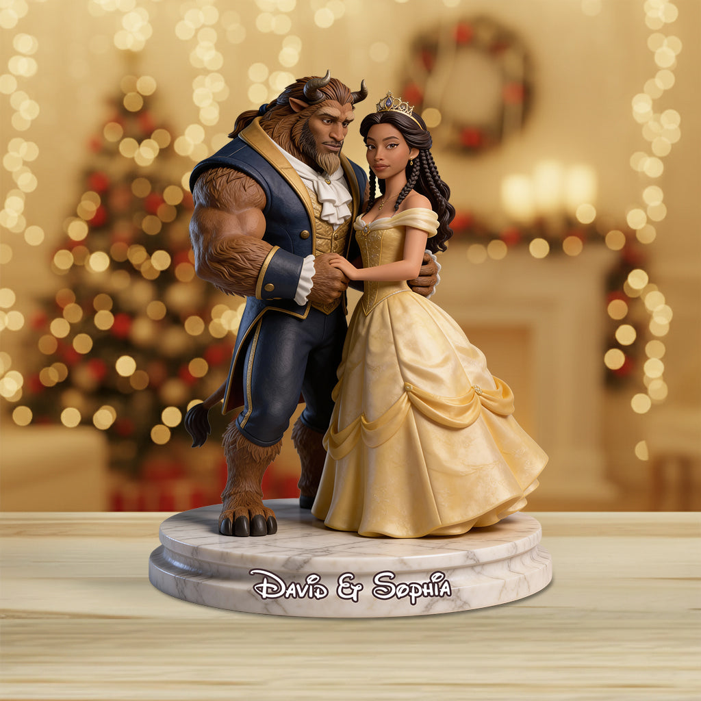 Princess and The Beast Couple Gift Idea - Personalized Beauty And The Beast Custom Shaped Acrylic Plaque