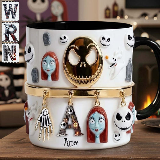 Initial Name Letter - Personalized Nightmare Accent Mug & Coaster