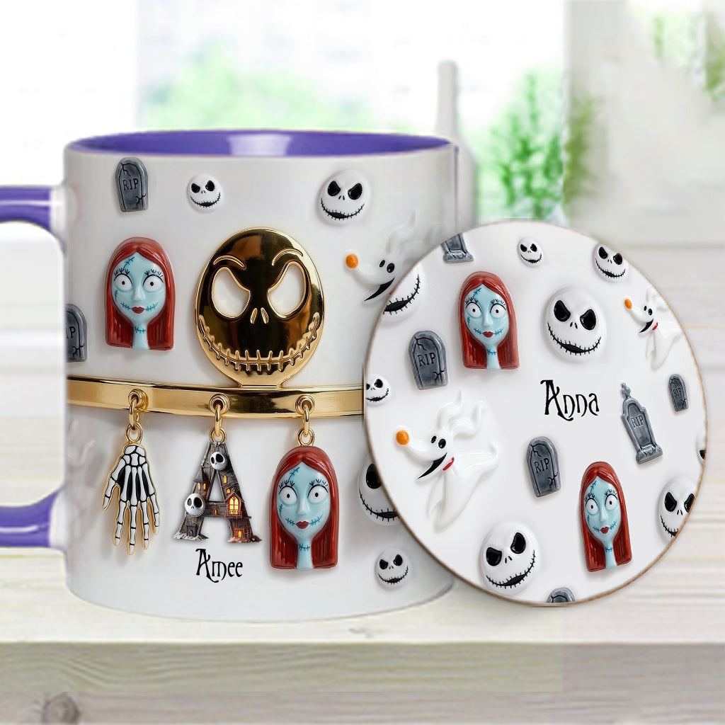 Initial Name Letter - Personalized Nightmare Accent Mug & Coaster