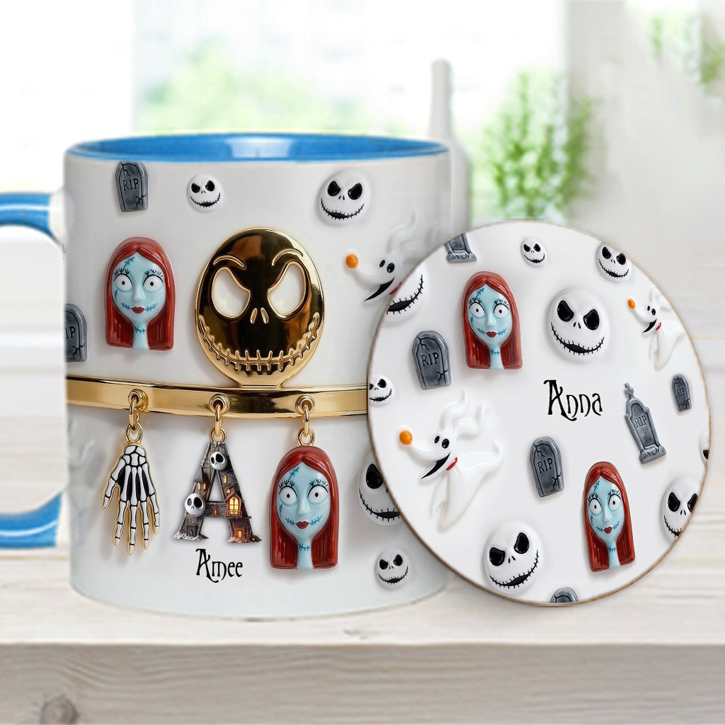 Initial Name Letter - Personalized Nightmare Accent Mug & Coaster