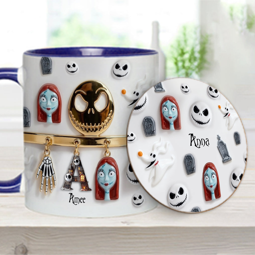 Initial Name Letter - Personalized Nightmare Accent Mug & Coaster