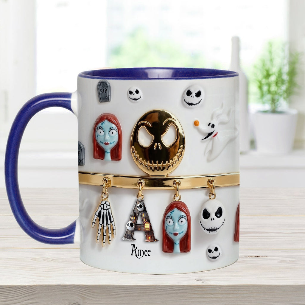 Initial Name Letter - Personalized Nightmare Accent Mug & Coaster