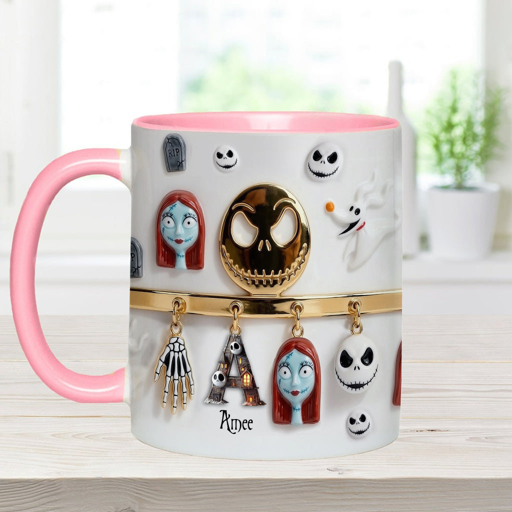 Initial Name Letter - Personalized Nightmare Accent Mug & Coaster