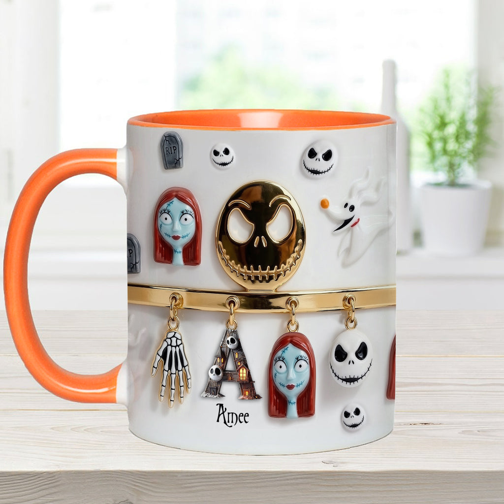 Initial Name Letter - Personalized Nightmare Accent Mug & Coaster