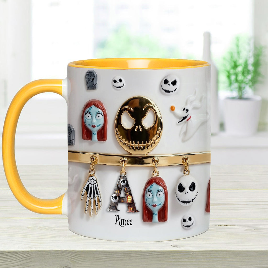 Initial Name Letter - Personalized Nightmare Accent Mug & Coaster