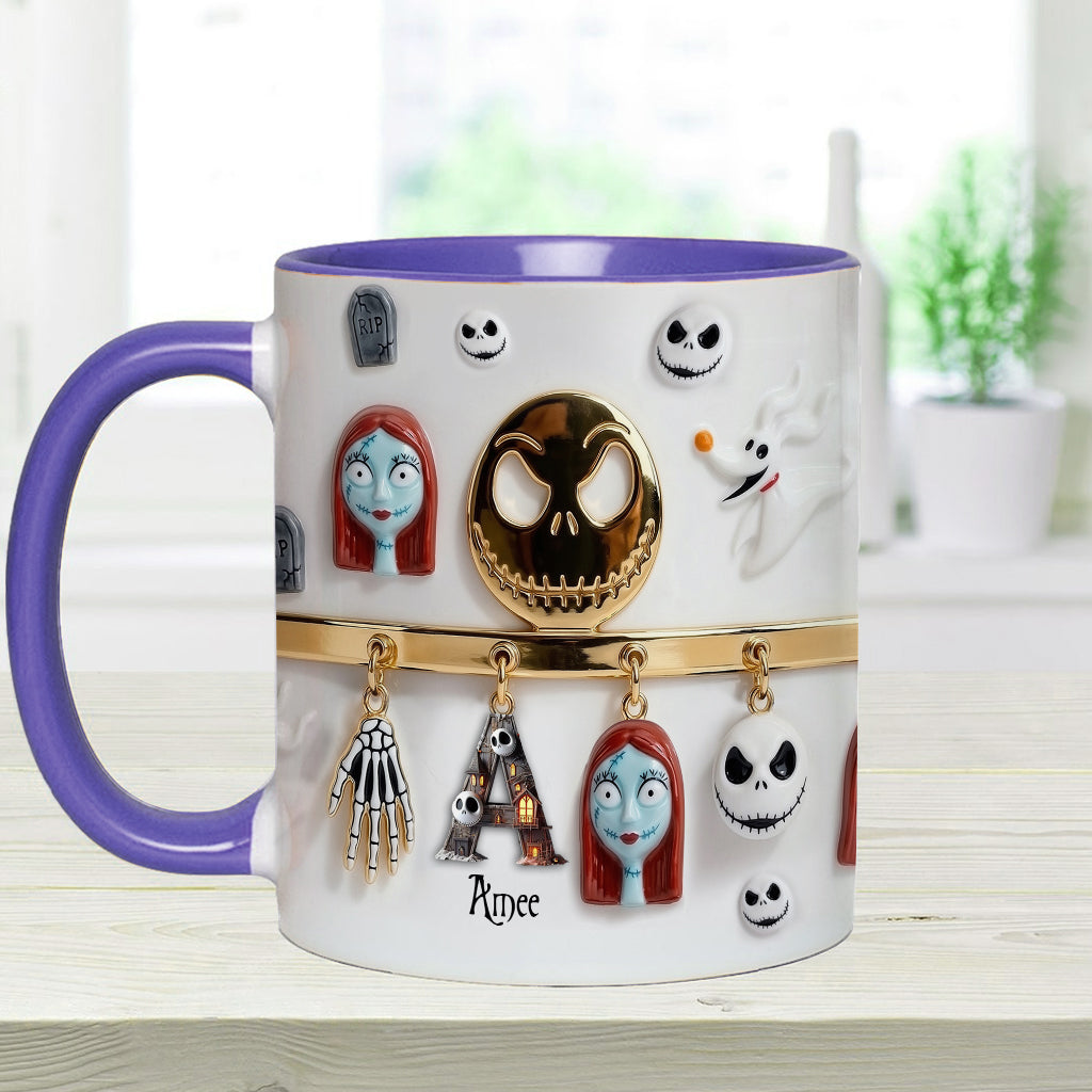 Initial Name Letter - Personalized Nightmare Accent Mug & Coaster