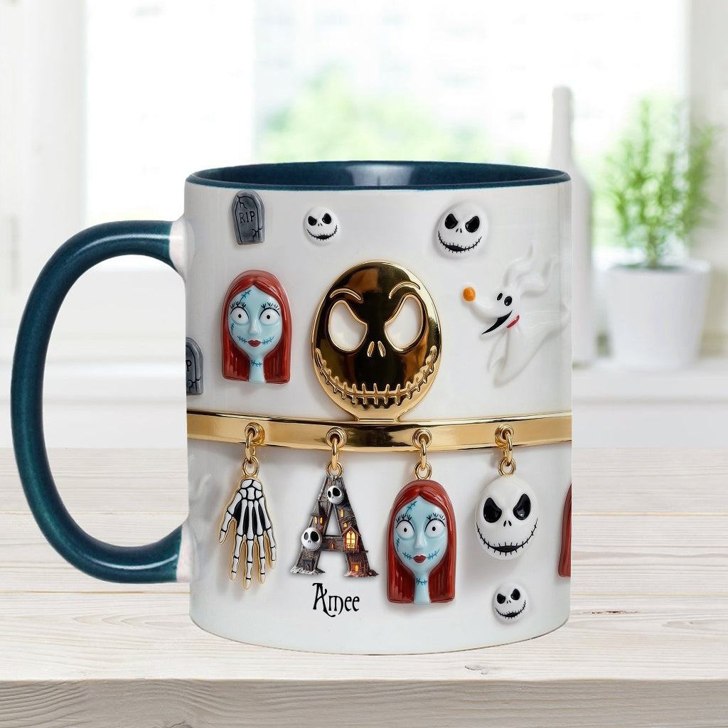 Initial Name Letter - Personalized Nightmare Accent Mug & Coaster