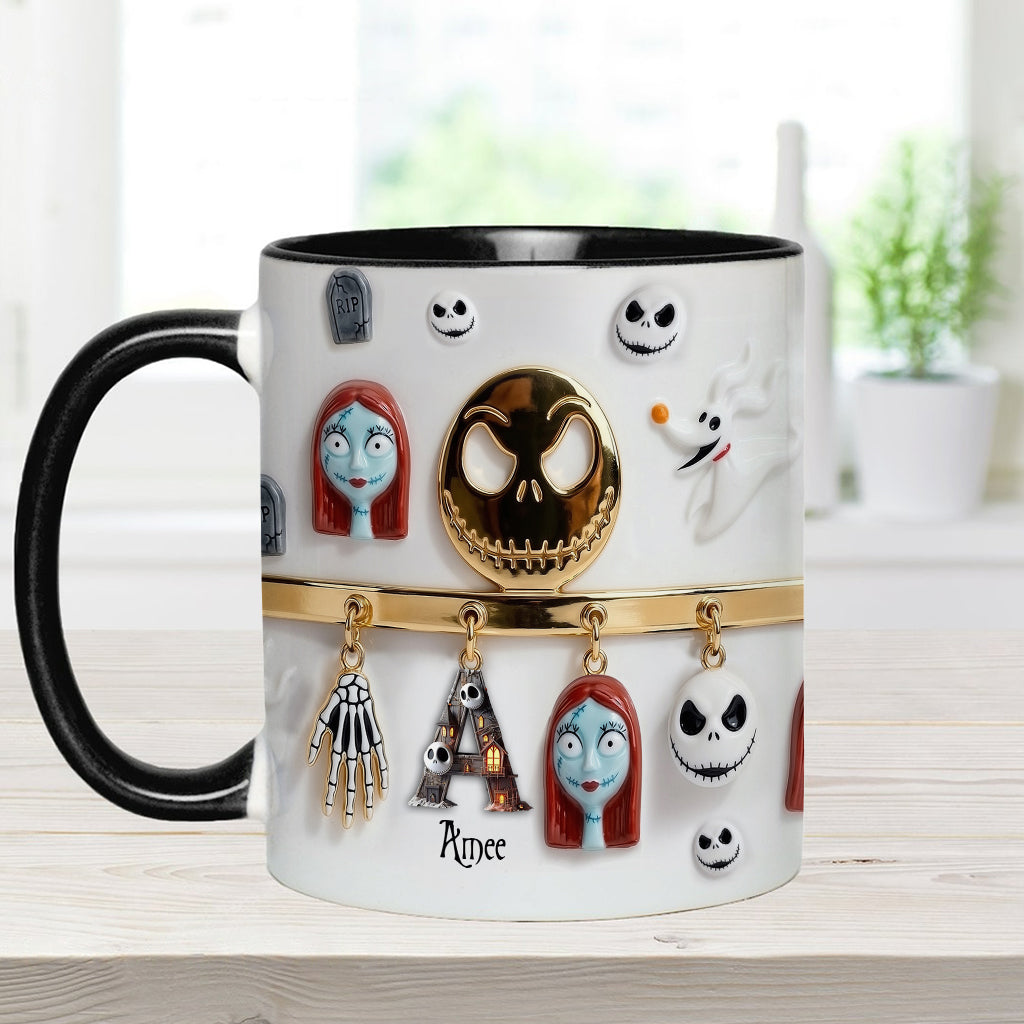 Initial Name Letter - Personalized Nightmare Accent Mug & Coaster