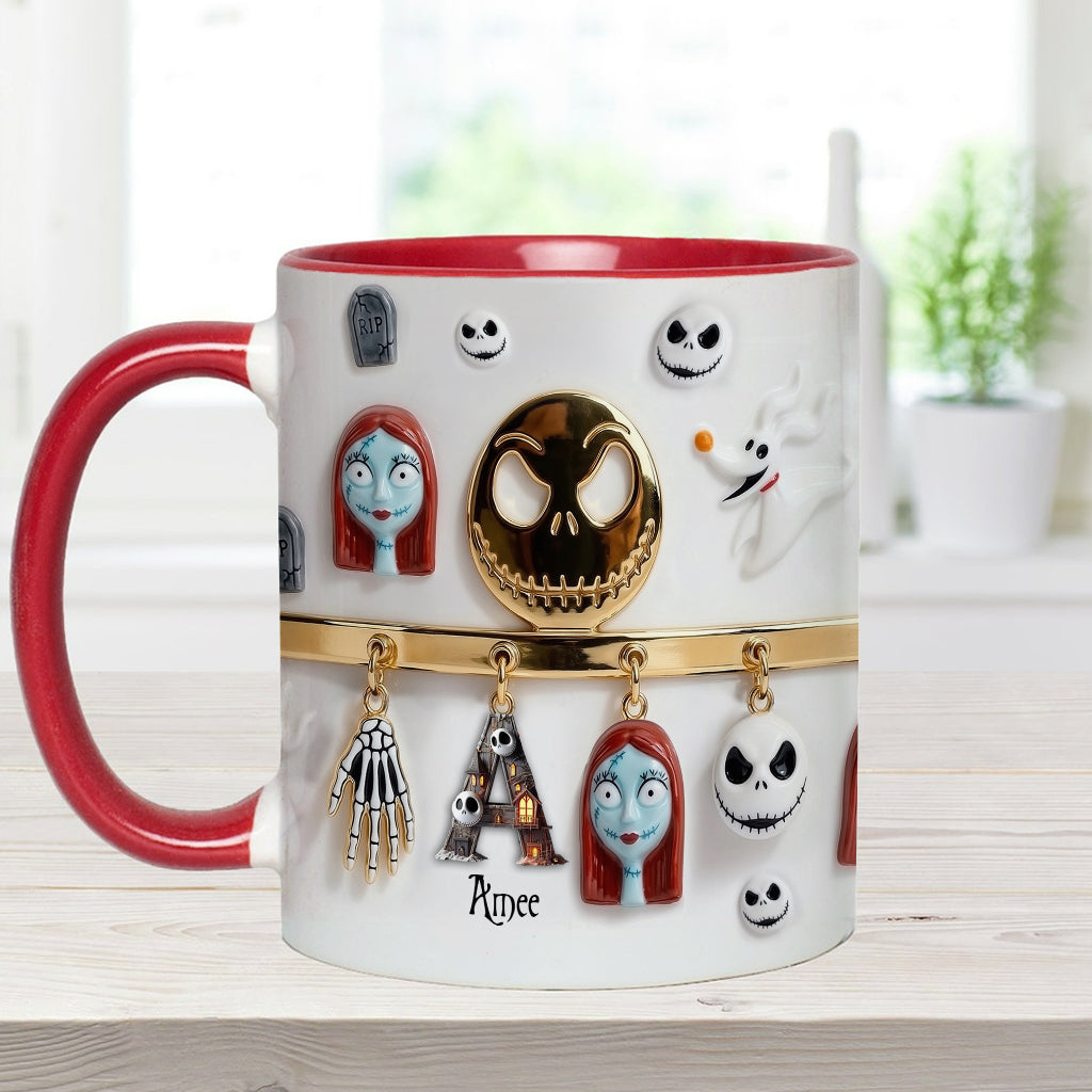 Initial Name Letter - Personalized Nightmare Accent Mug & Coaster