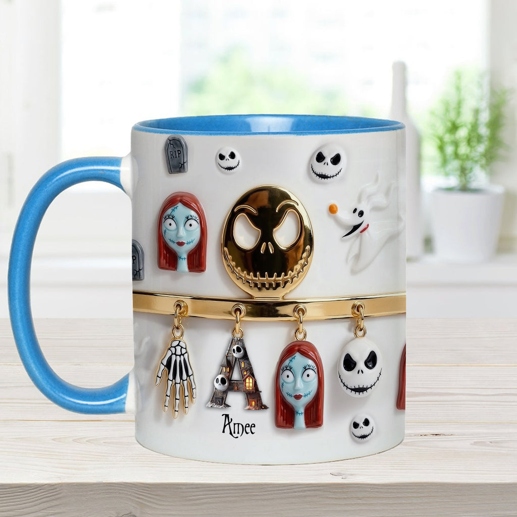 Initial Name Letter - Personalized Nightmare Accent Mug & Coaster