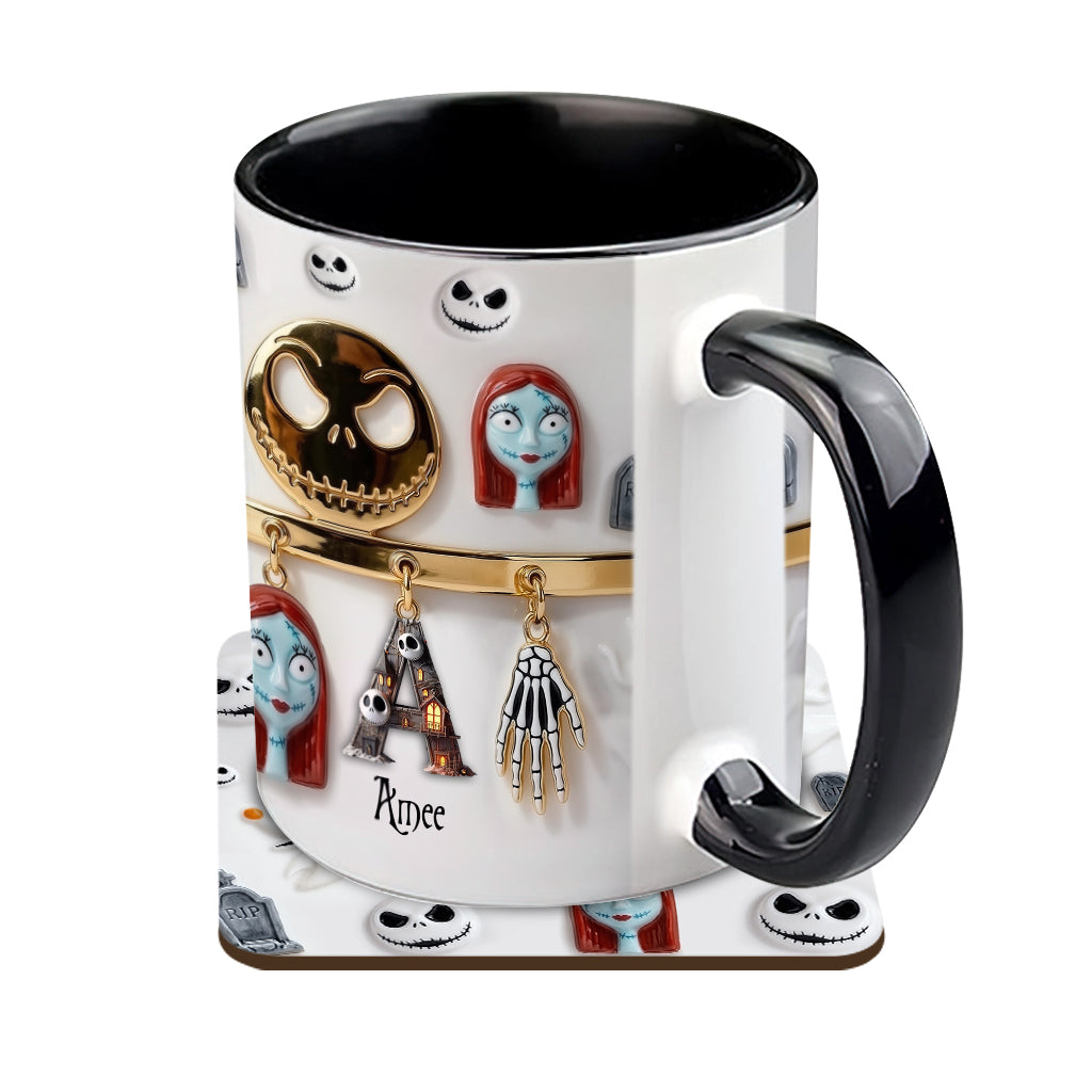 Initial Name Letter - Personalized Nightmare Accent Mug & Coaster