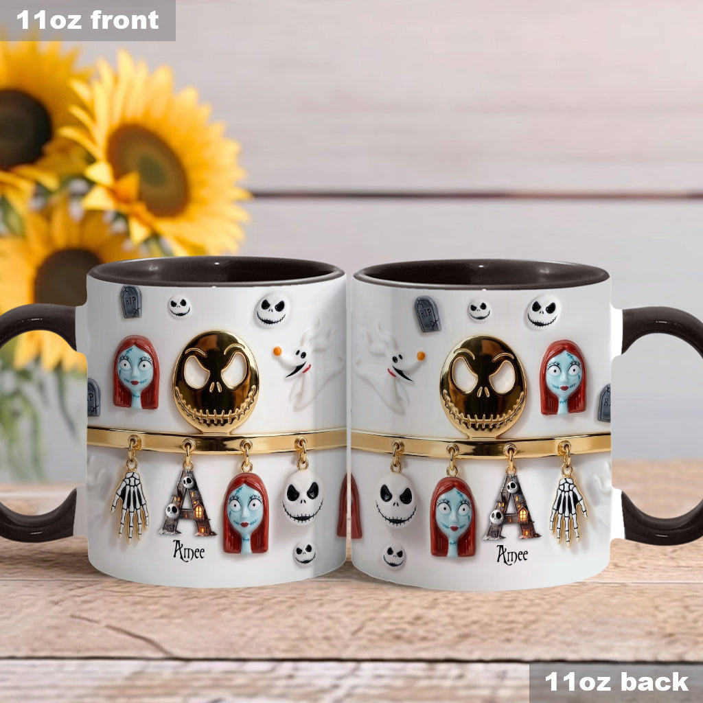 Initial Name Letter - Personalized Nightmare Accent Mug & Coaster