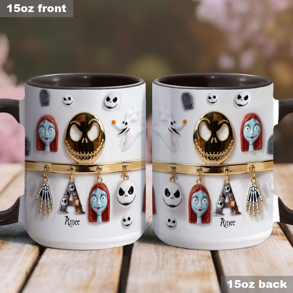 Initial Name Letter - Personalized Nightmare Accent Mug & Coaster