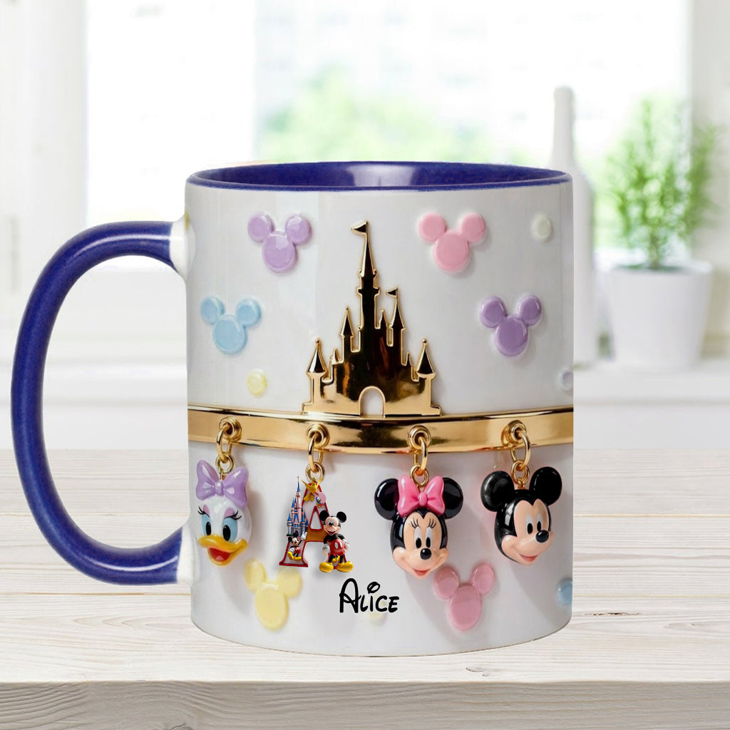 Magical Initial Name Letter - Personalized Mouse Accent Mug & Coaster