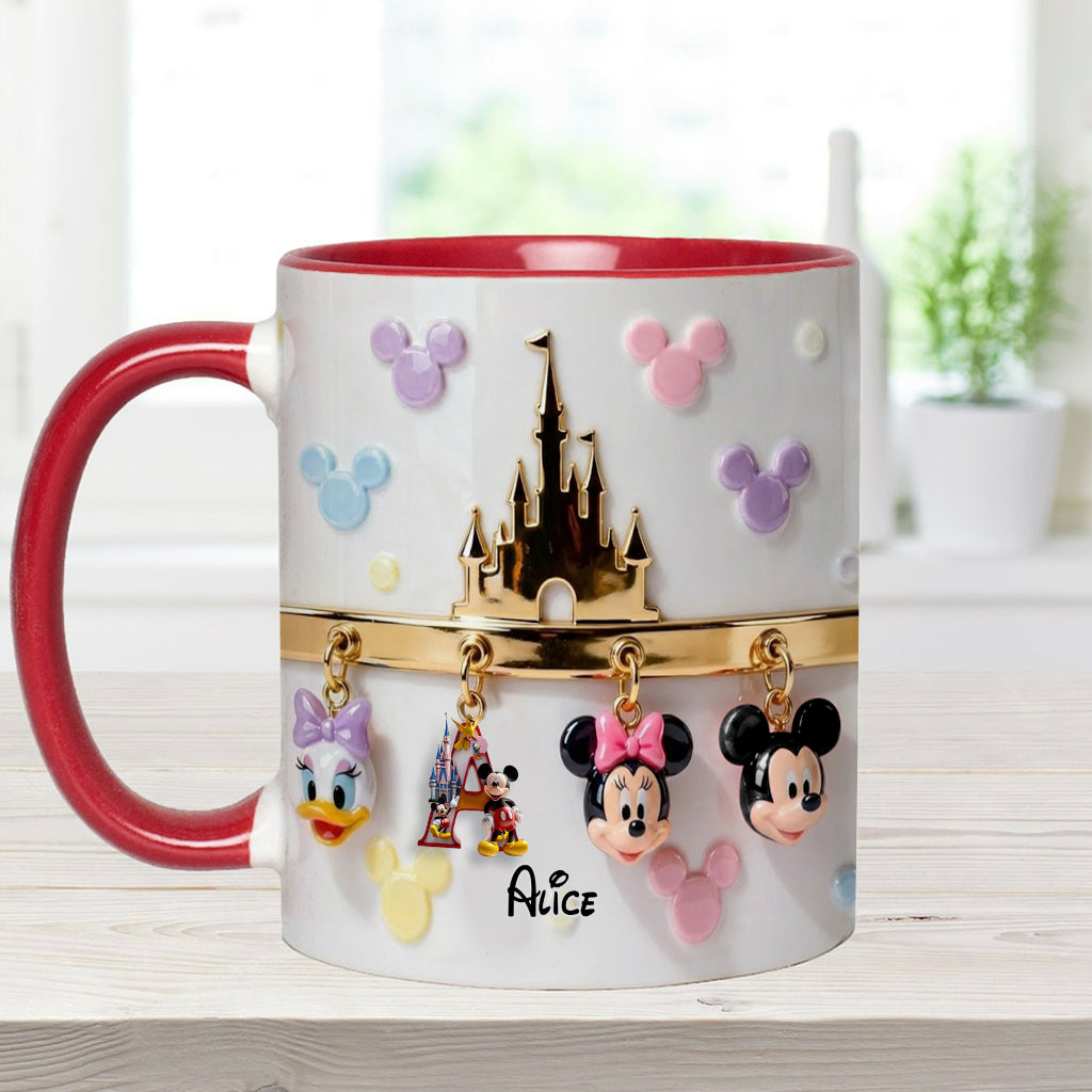 Magical Initial Name Letter - Personalized Mouse Accent Mug & Coaster