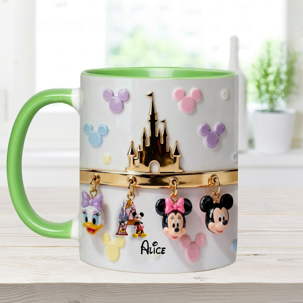 Magical Initial Name Letter - Personalized Mouse Accent Mug & Coaster