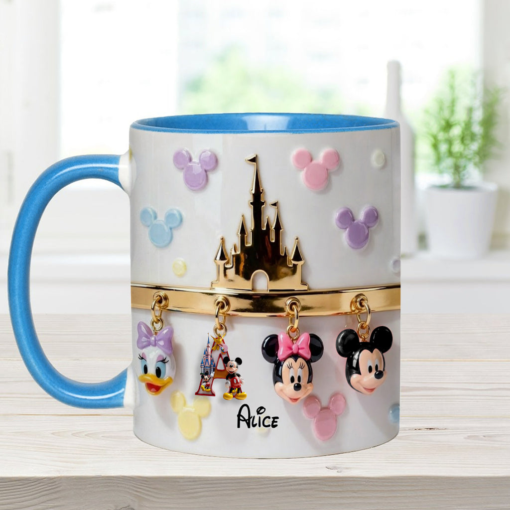 Magical Initial Name Letter - Personalized Mouse Accent Mug & Coaster