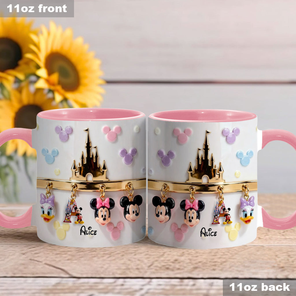 Magical Initial Name Letter - Personalized Mouse Accent Mug & Coaster