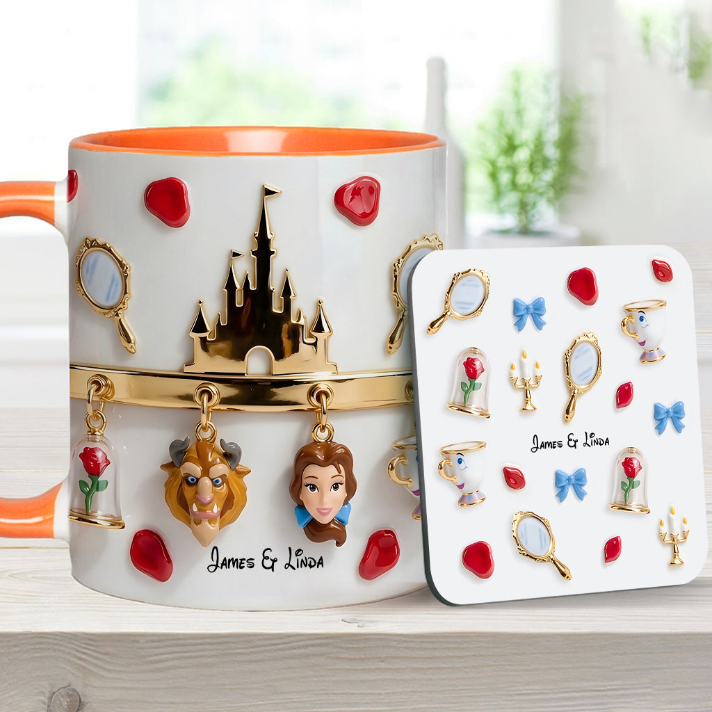 Tale As Old As Time Perfect Gift For Couple - Personalized Couple Accent Mug & Coaster