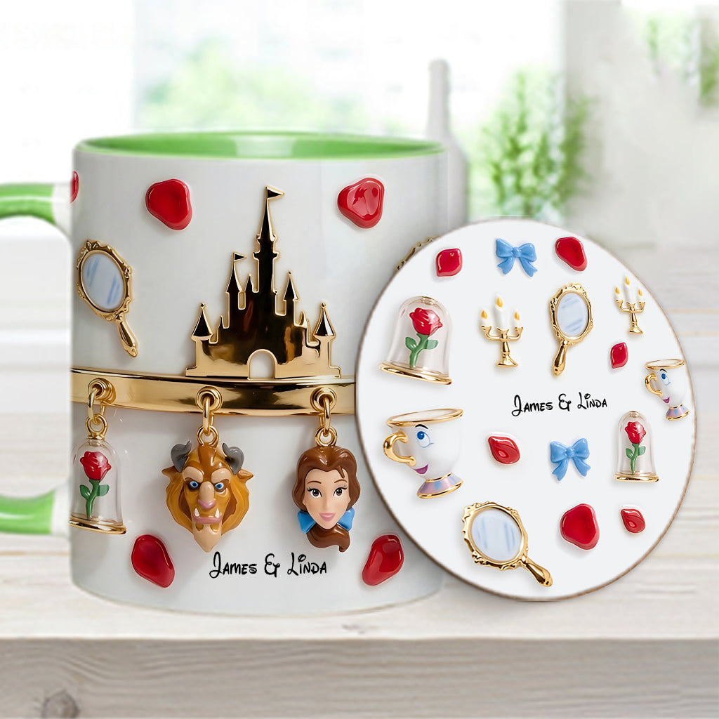 Tale As Old As Time Perfect Gift For Couple - Personalized Couple Accent Mug & Coaster