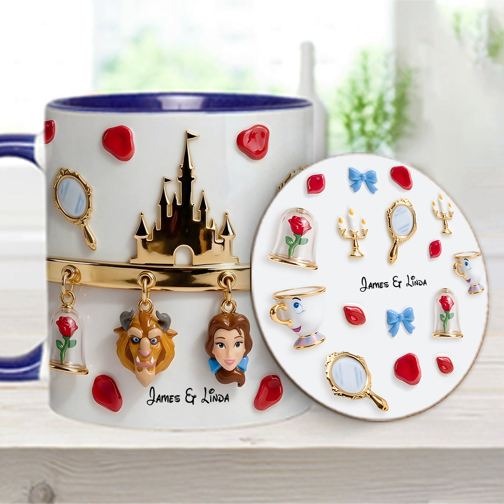 Tale As Old As Time Perfect Gift For Couple - Personalized Couple Accent Mug & Coaster