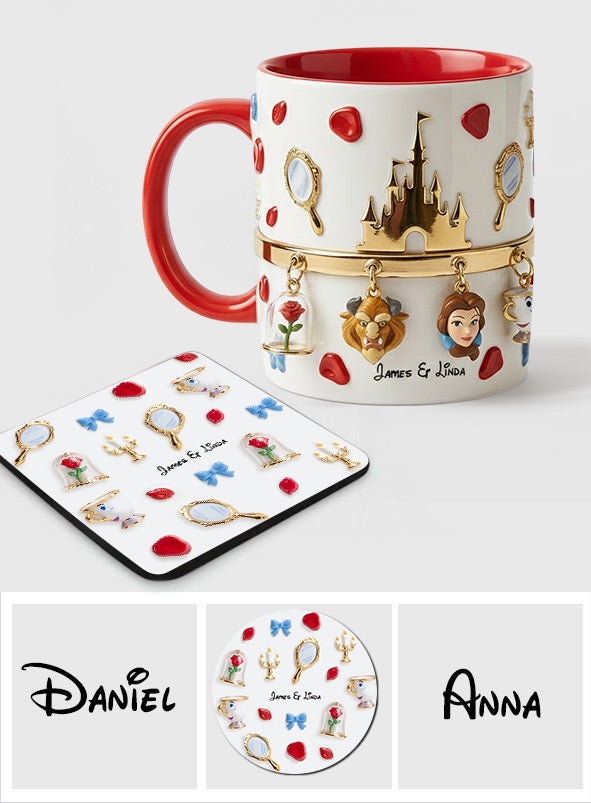 Tale As Old As Time Perfect Gift For Couple - Personalized Couple Accent Mug & Coaster