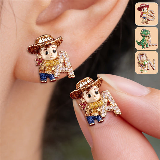 Toy Letter - Personalized Movie For Kids Stud Earrings