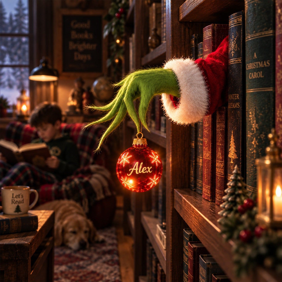 Who Stole Christmas? - Personalized Stole Christmas Bookshelf Lamp