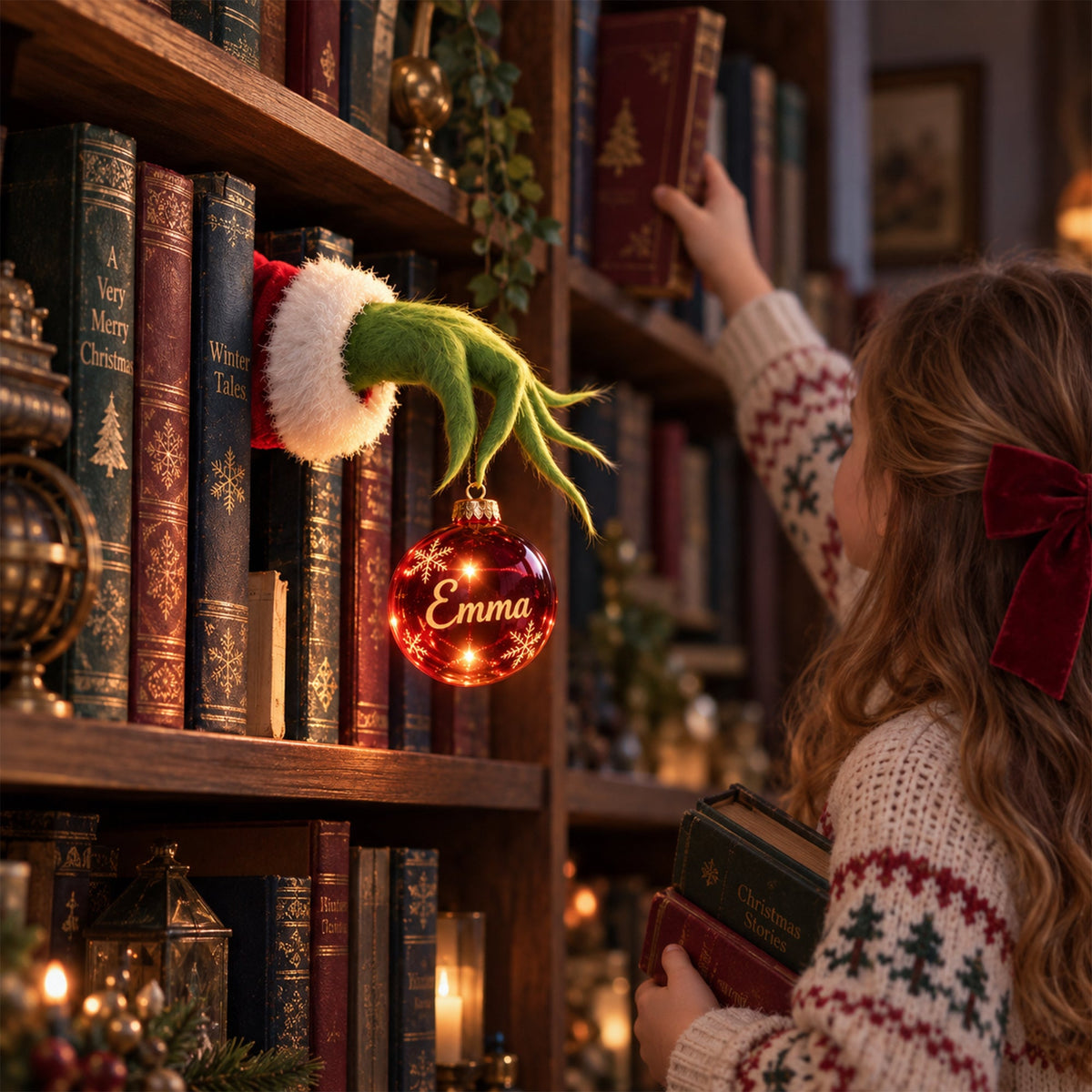 Who Stole Christmas? - Personalized Stole Christmas Bookshelf Lamp