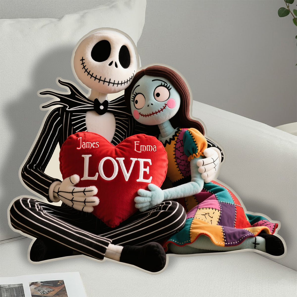 Perfect Gift For Couple - Personalized Nightmare Faux Fur Shaped Pillow