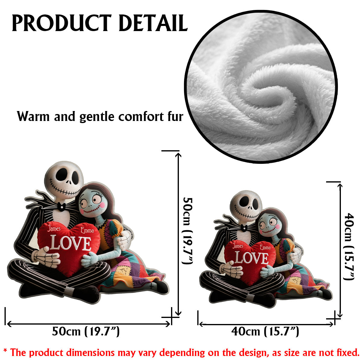 Perfect Gift For Couple - Personalized Nightmare Faux Fur Shaped Pillow