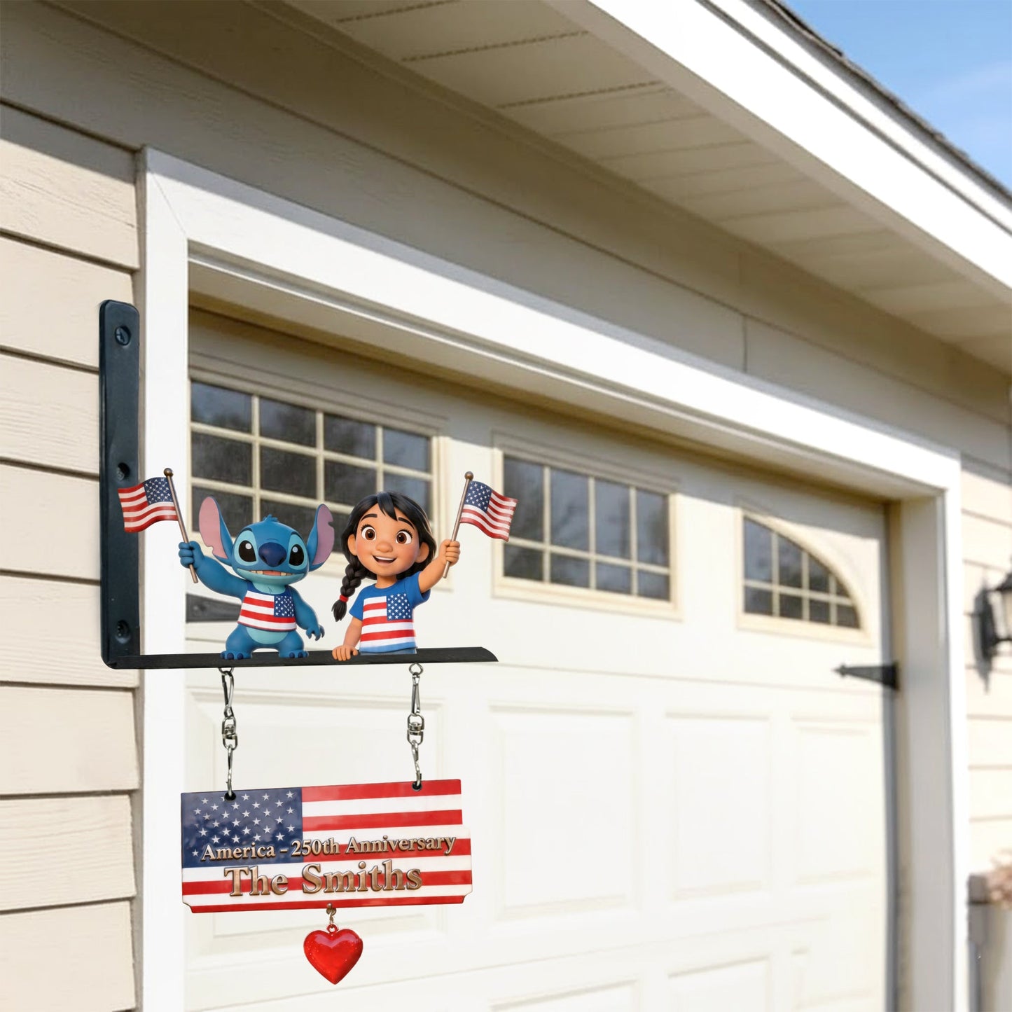 Happy Anniversary - Personalized Ohana Wooden Wall Mount Sign
