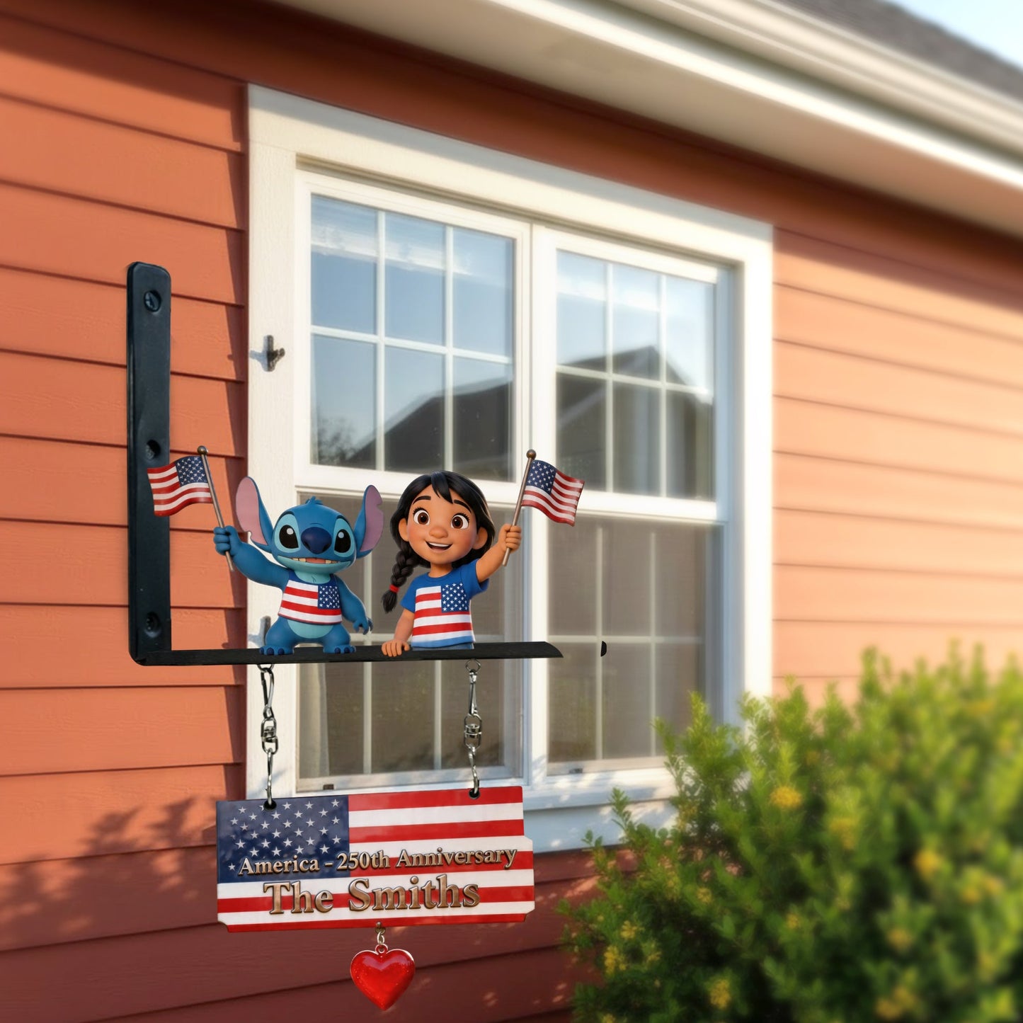 Happy Anniversary - Personalized Ohana Wooden Wall Mount Sign