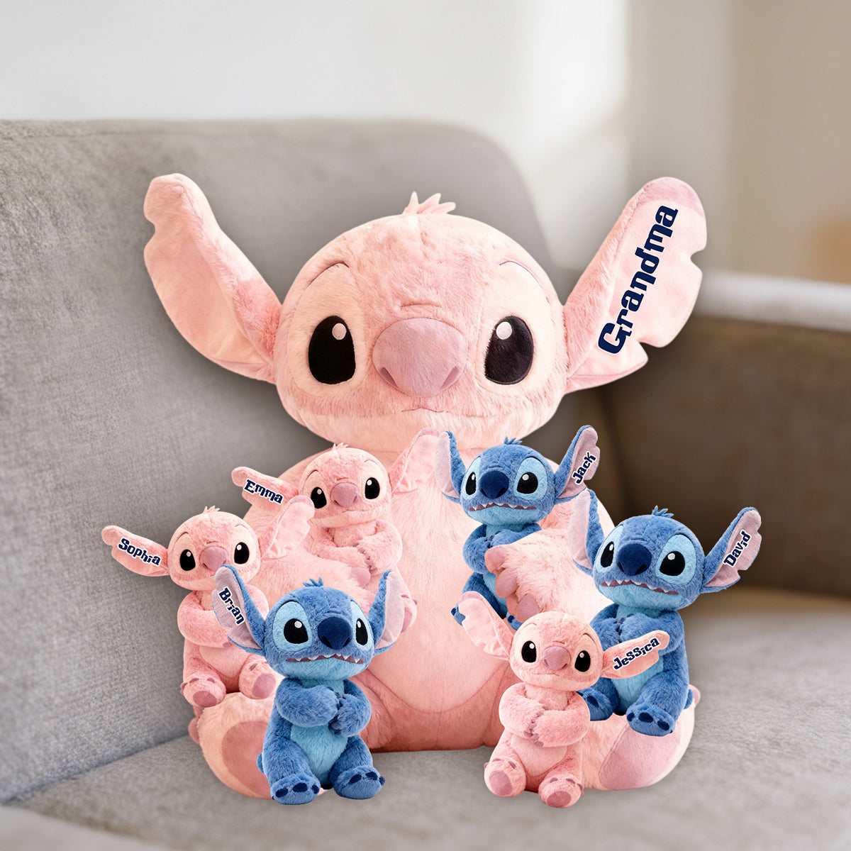 Mama Blue - Personalized Ohana Premium Faux Fur Pillow