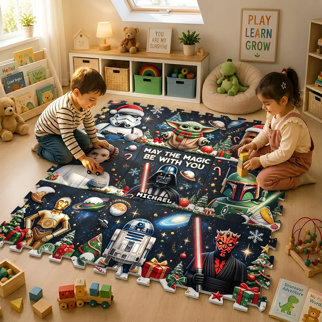 May The Magic Be With You - Personalized The Force Foam Puzzle Mat