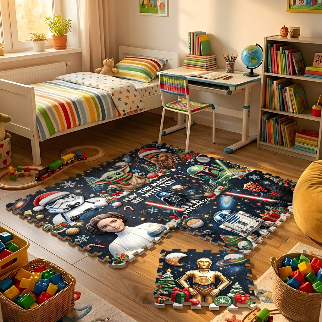May The Magic Be With You - Personalized The Force Foam Puzzle Mat